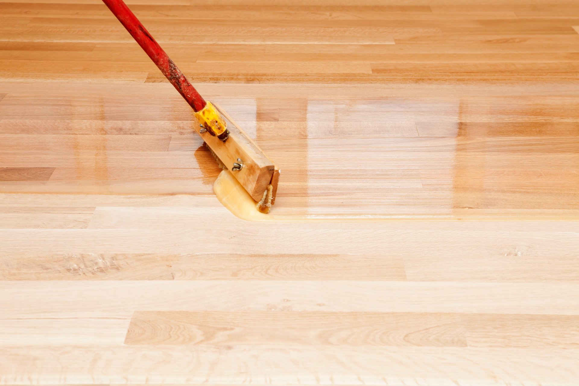 Freshly finished hardwood floor